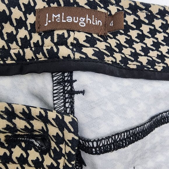 J.McLaughlin Houndstooth Pattern Womens Pants Size 4 Stretchy Blend‎ - Picture 4 of 10